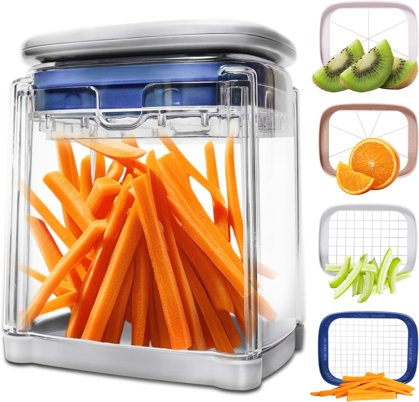 4-in-1 French Fry Cutter and Vegetable Chopper with Container