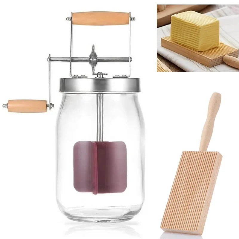 Manual Mason Jar Butter Churn – Glass Cream Mixer