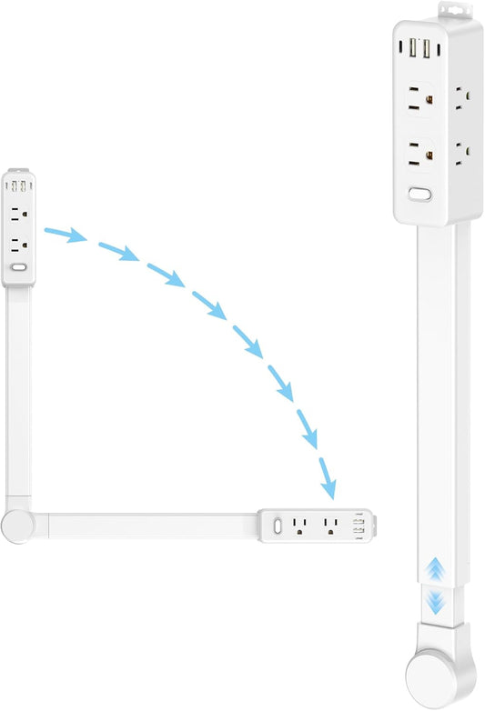 Outlet Extender Power Strip with USB – Rotating, Extendable