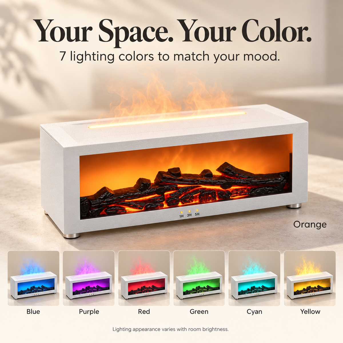 Fireplace Flame Essential Oil Diffuser Humidifier