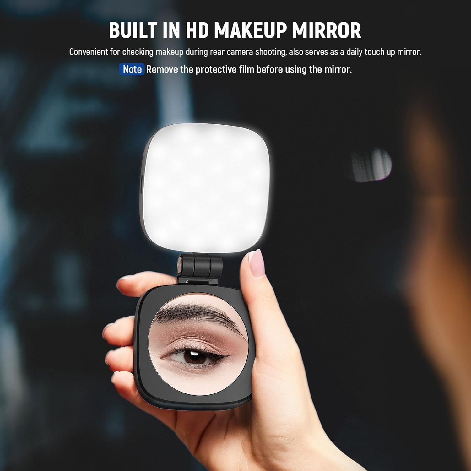 Magnetic LED Selfie Ring Light with Mirror for Phones