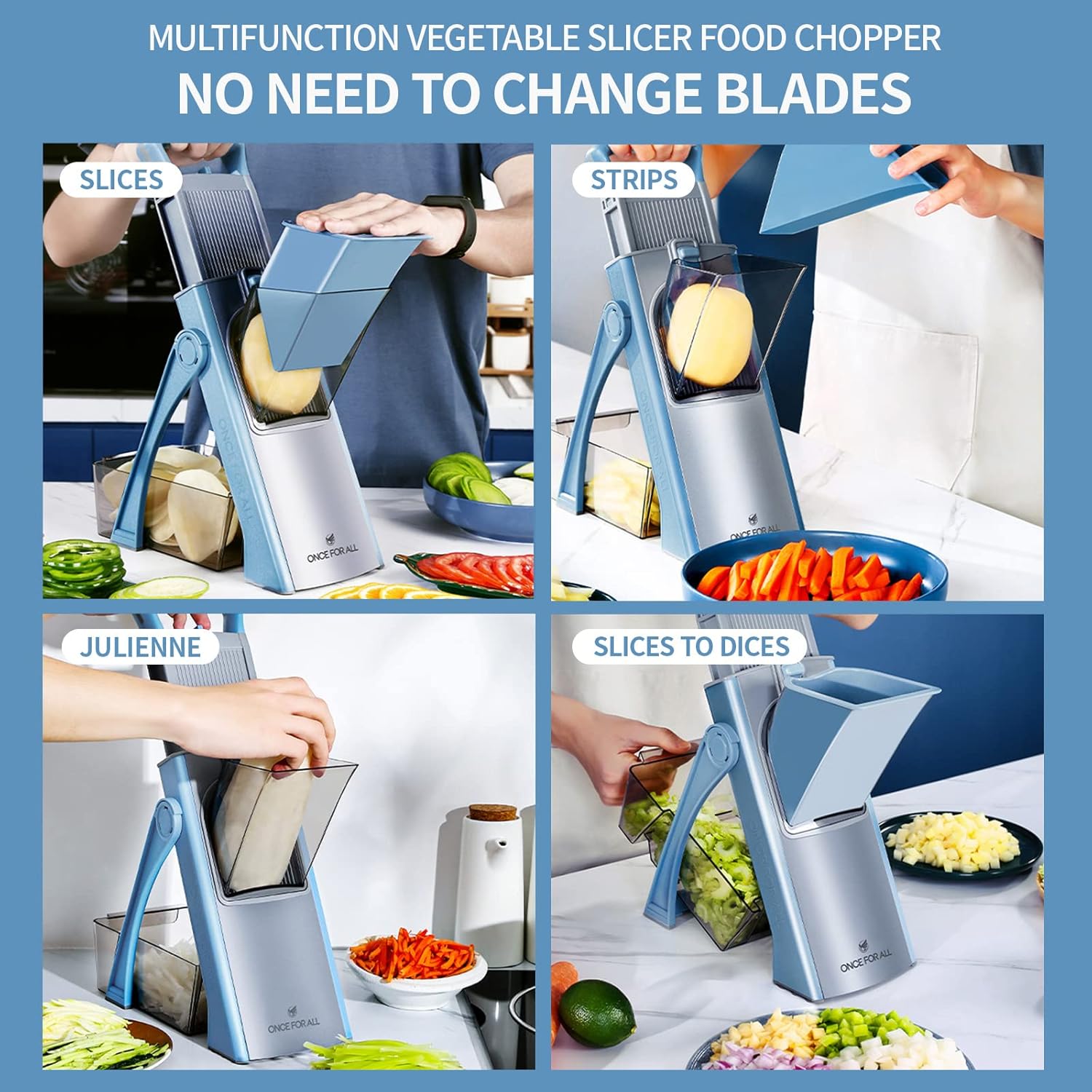 Safe Mandoline Vegetable Slicer – Adjustable Multi-Function Chopper