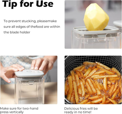 4-in-1 French Fry Cutter and Vegetable Chopper with Container