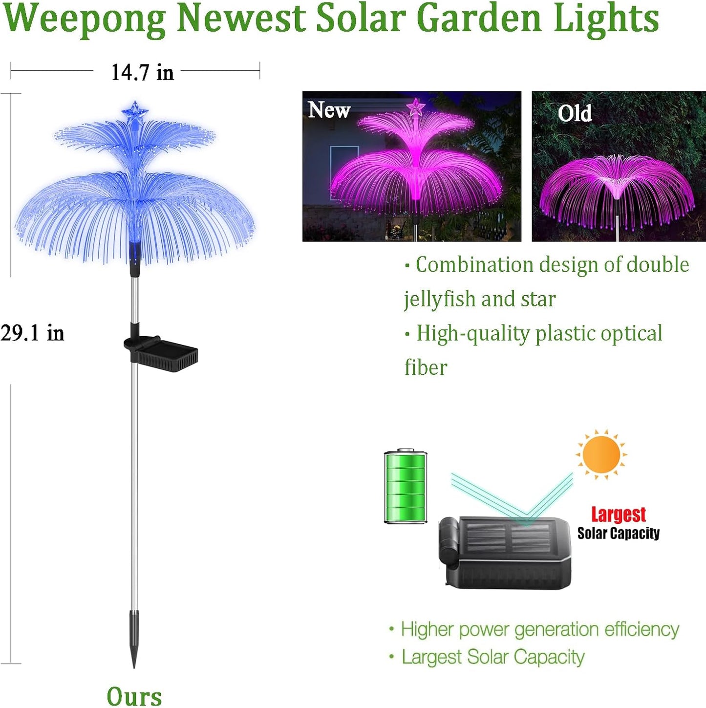 Solar Garden Lights Jellyfish & Star – 7-Color RGB Set