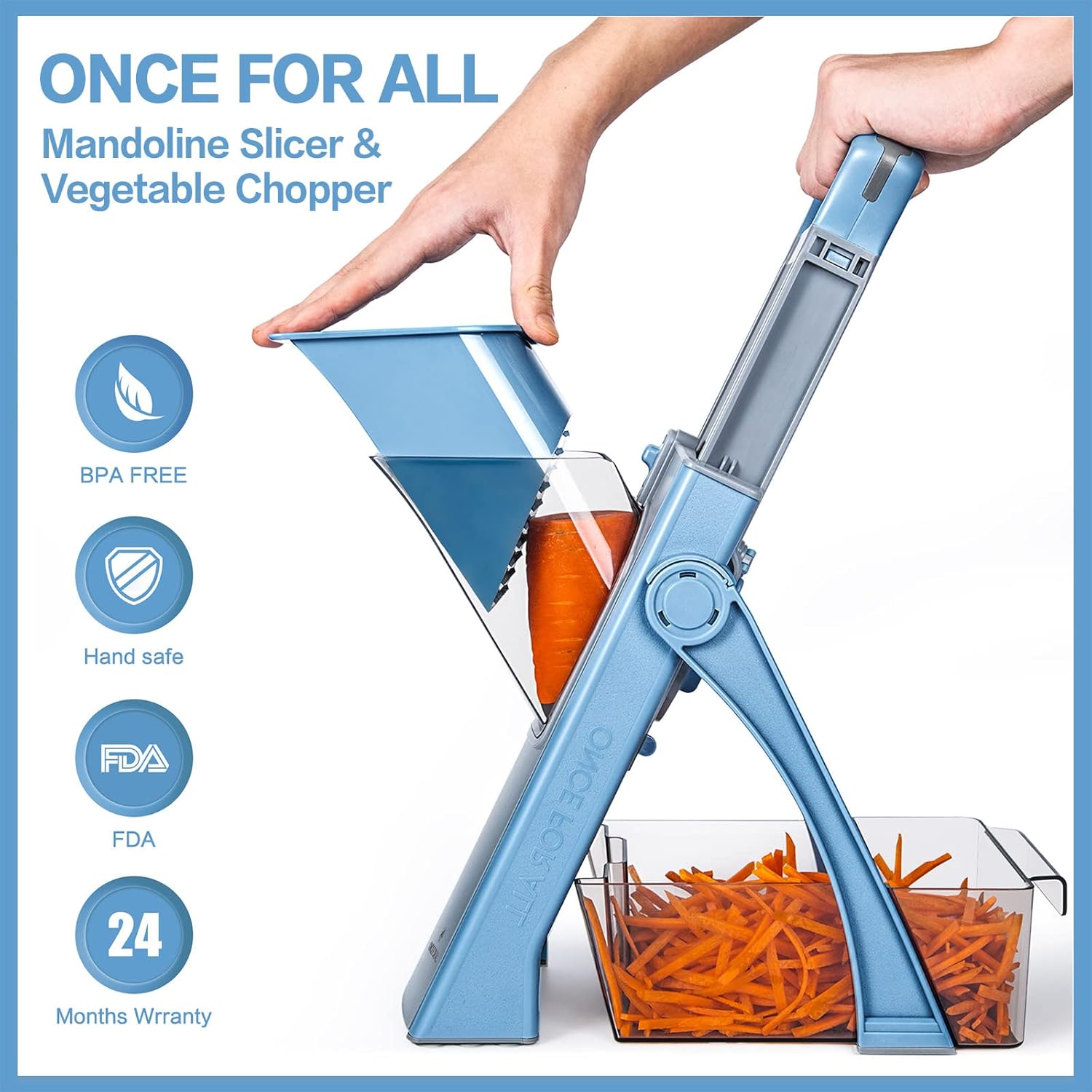 Safe Mandoline Vegetable Slicer – Adjustable Multi-Function Chopper