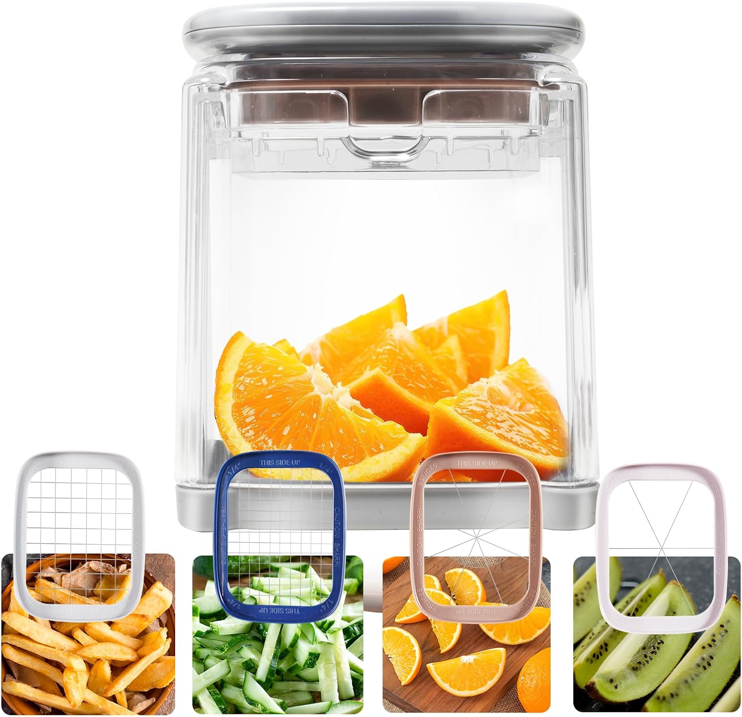4-in-1 French Fry Cutter and Vegetable Chopper with Container