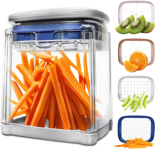 4-in-1 French Fry Cutter and Vegetable Chopper with Container