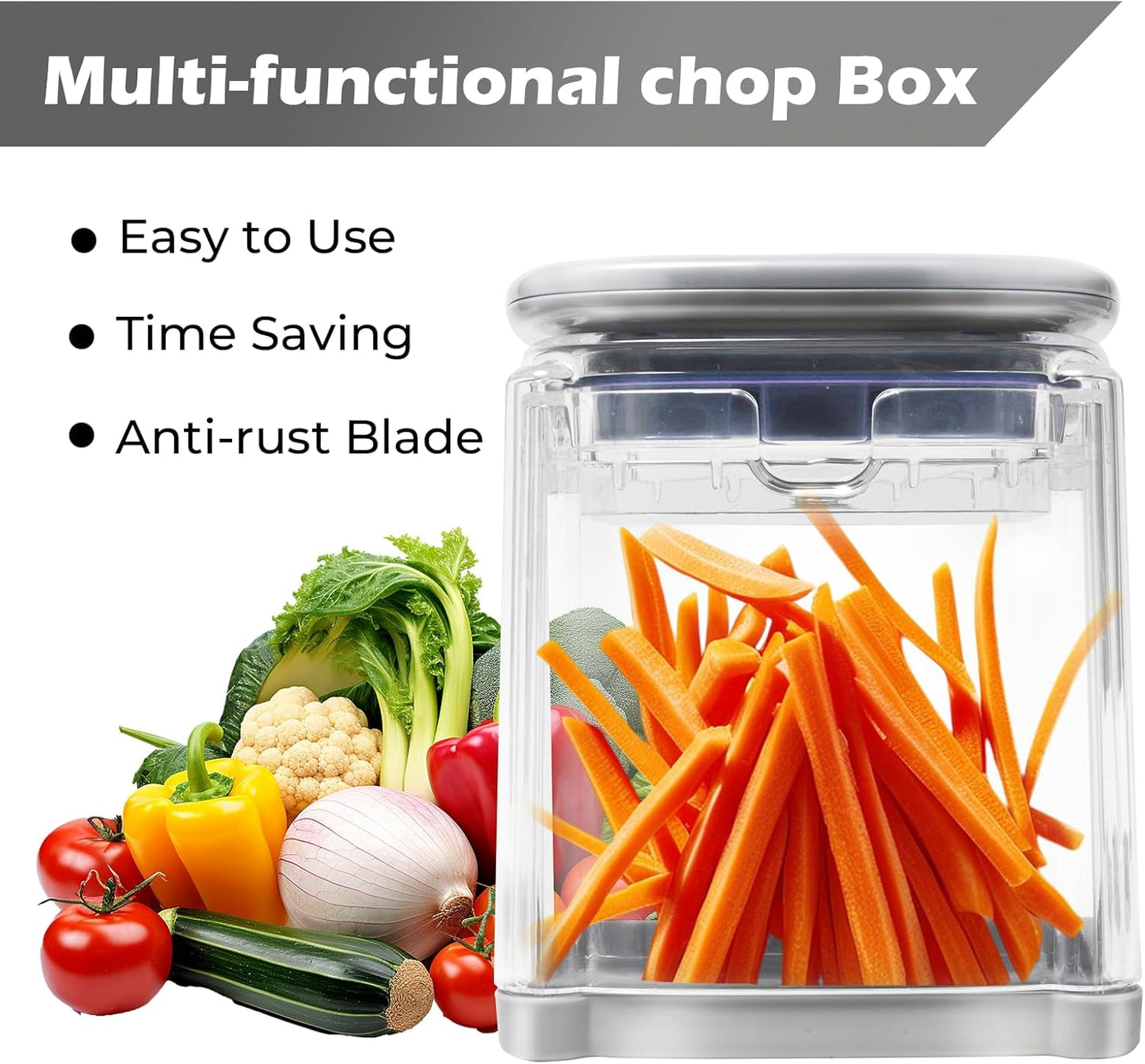 4-in-1 French Fry Cutter and Vegetable Chopper with Container