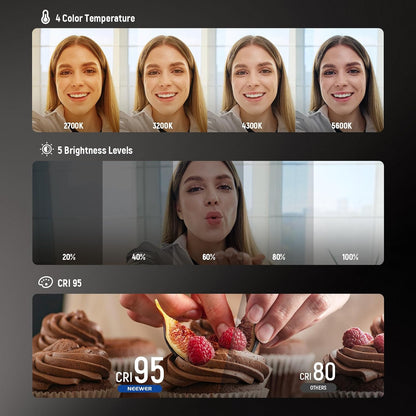 Magnetic LED Selfie Ring Light with Mirror for Phones
