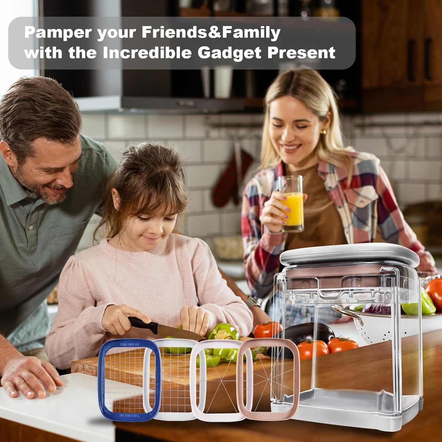 4-in-1 French Fry Cutter and Vegetable Chopper with Container