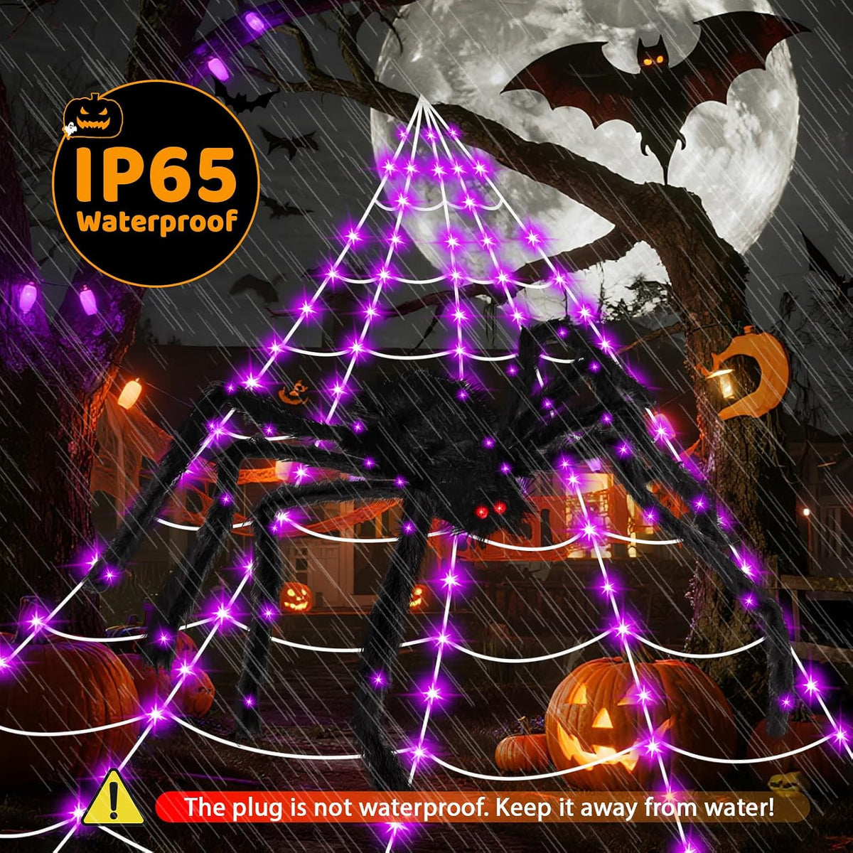 Halloween LED Spider Web Lights Decoration 250 LEDs