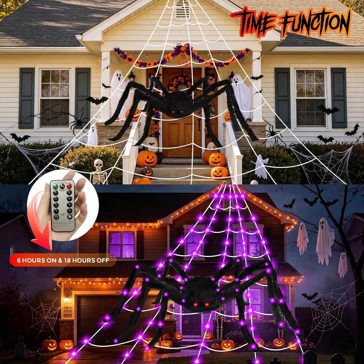 Halloween LED Spider Web Lights Decoration 250 LEDs