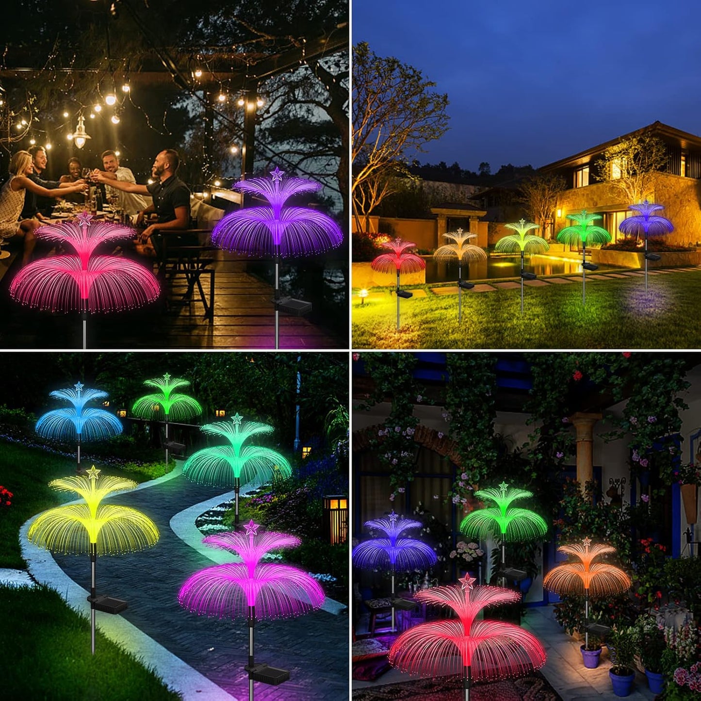 Solar Garden Lights Jellyfish & Star – 7-Color RGB Set