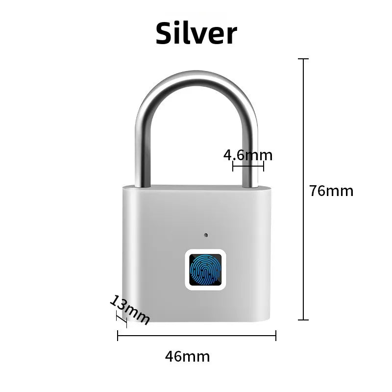 Fingerprint Smart Padlock USB Rechargeable Waterproof Lock