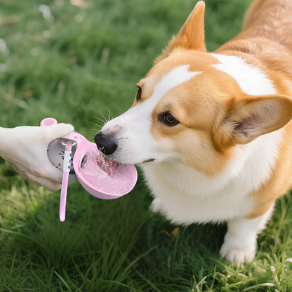 Portable Dog Water Bottle Dispenser – Stainless Steel