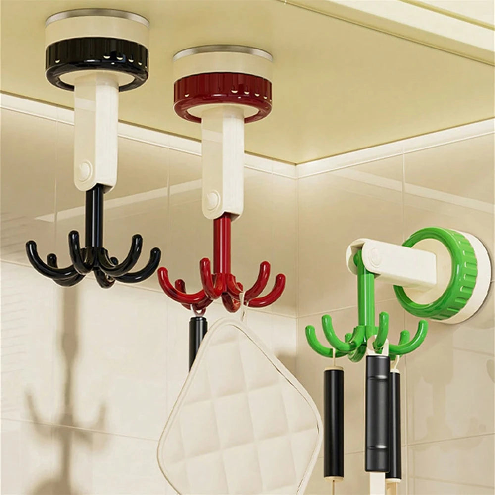 360° Rotating Folding Hook With Suction Cup Kitchen Rack