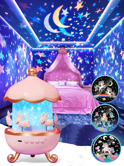 Kids Star Projector Night Light – 12 Films, USB Rechargeable