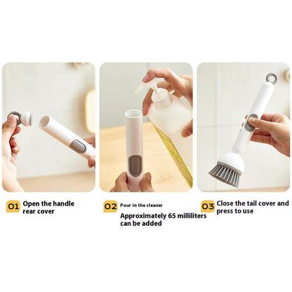 Adjustable Long Handle Kitchen Scrub Brush with Dispenser