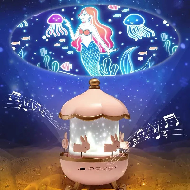 Kids Star Projector Night Light – 12 Films, USB Rechargeable