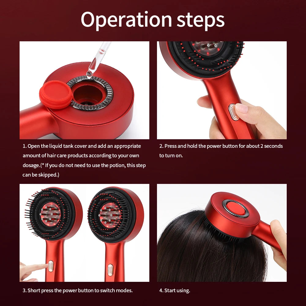 Electric Scalp Massage Comb With Red Light Therapy