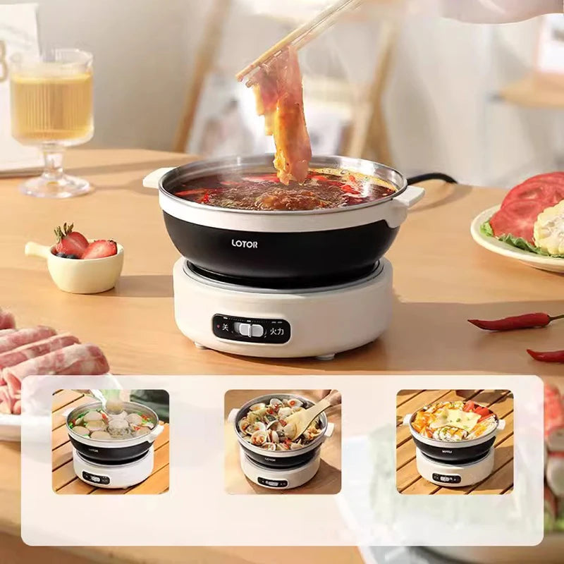 1.2L Portable Electric Cooking Pot Travel Multicooker