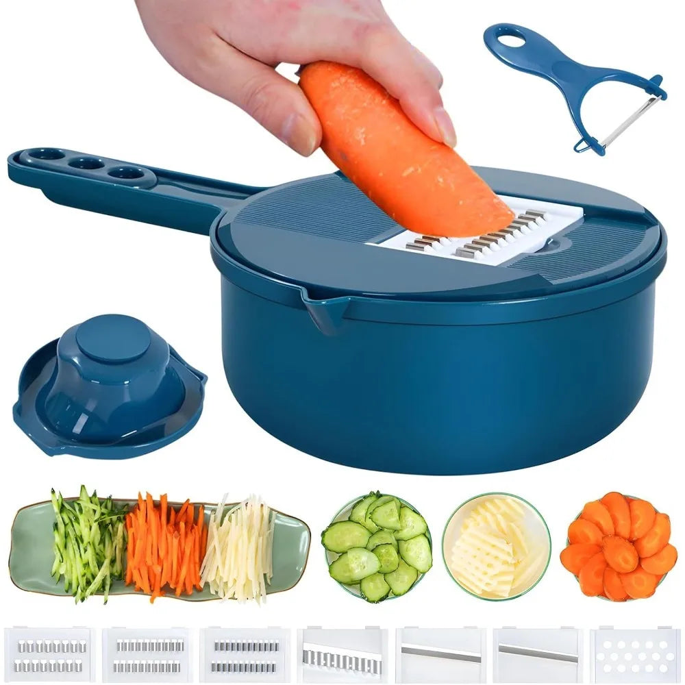 9-in-1 Vegetable Slicer Set with Drain Basket & Grater