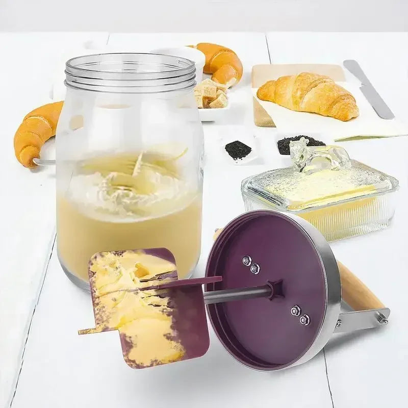 Manual Mason Jar Butter Churn – Glass Cream Mixer