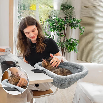 Folding Cat Desk Hammock Bed with Semi-Circular Perch