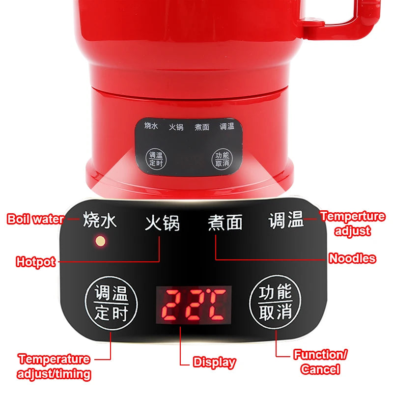 Folding Travel Electric Kettle 0.8L Stainless Steel