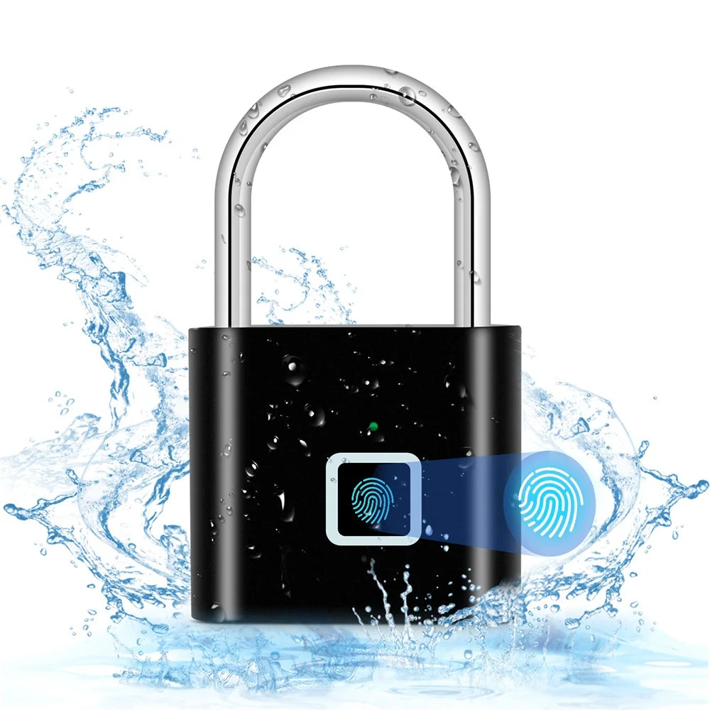 Fingerprint Smart Padlock USB Rechargeable Waterproof Lock
