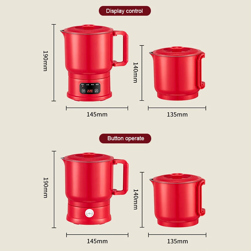 Folding Travel Electric Kettle 0.8L Stainless Steel