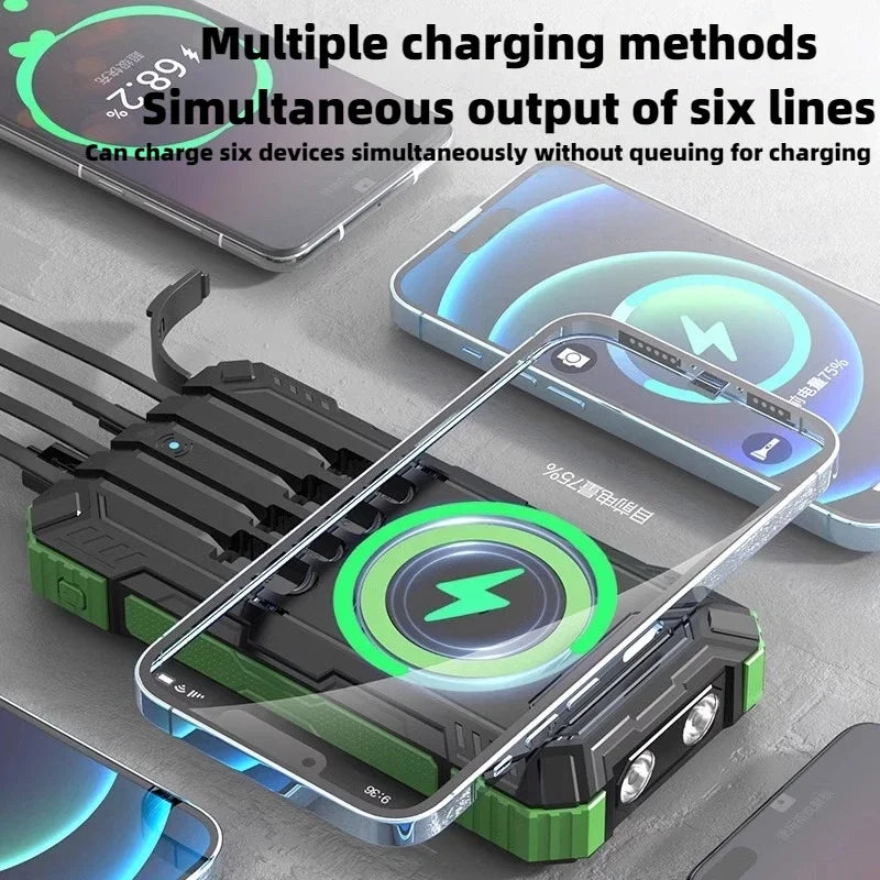 Solar Wireless Power Bank – High-Capacity Fast Charger