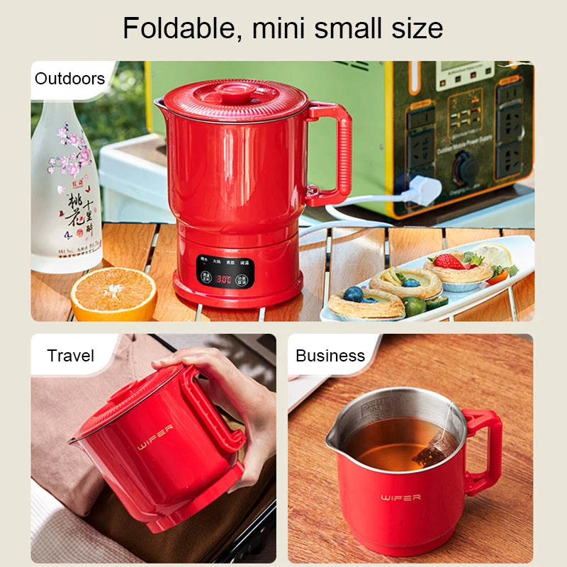 Folding Travel Electric Kettle 0.8L Stainless Steel