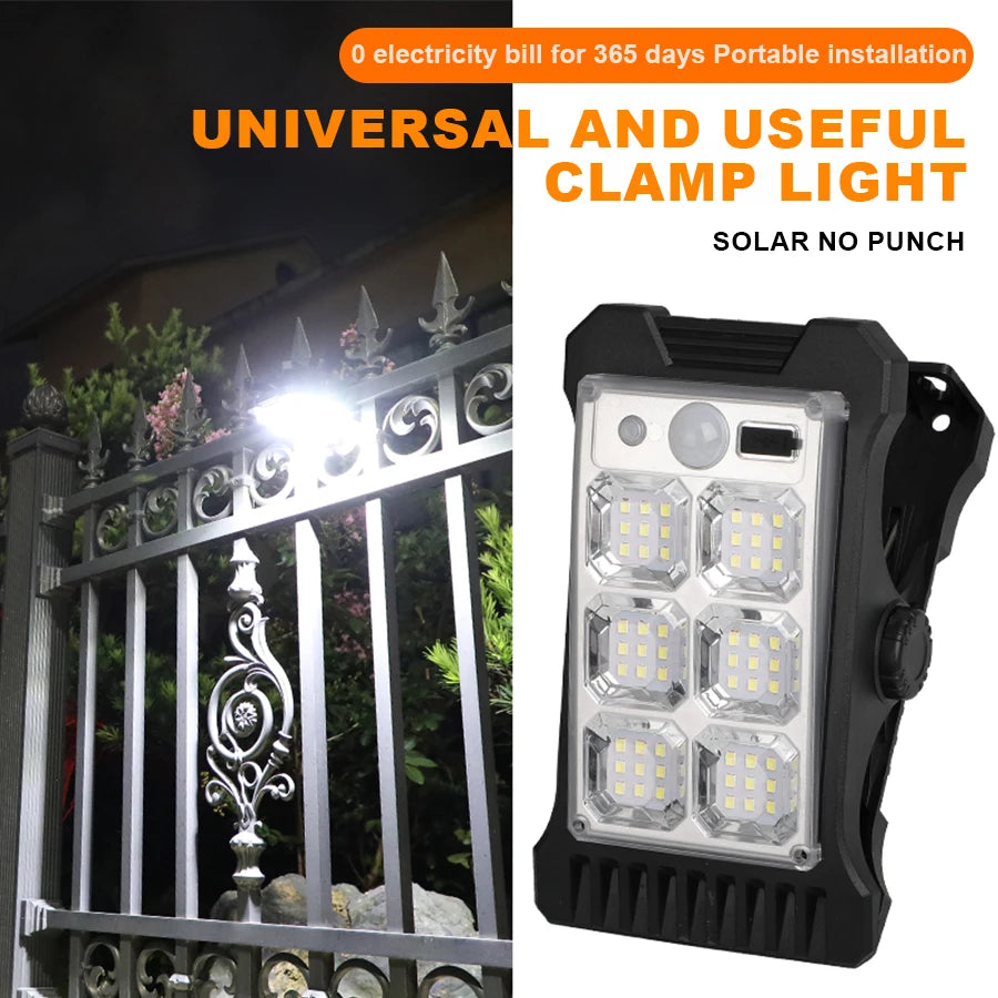 LED Solar Motion Sensor Garden Light With Clip Mount
