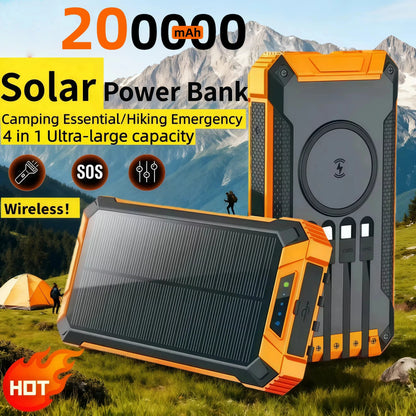 Solar Wireless Power Bank – High-Capacity Fast Charger