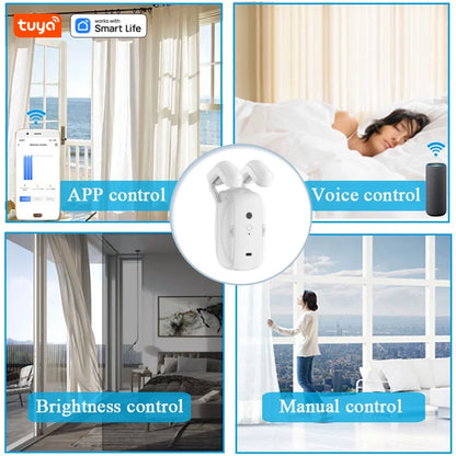 Smart WiFi Curtain Robot For Rod Tracks – App & Voice Control