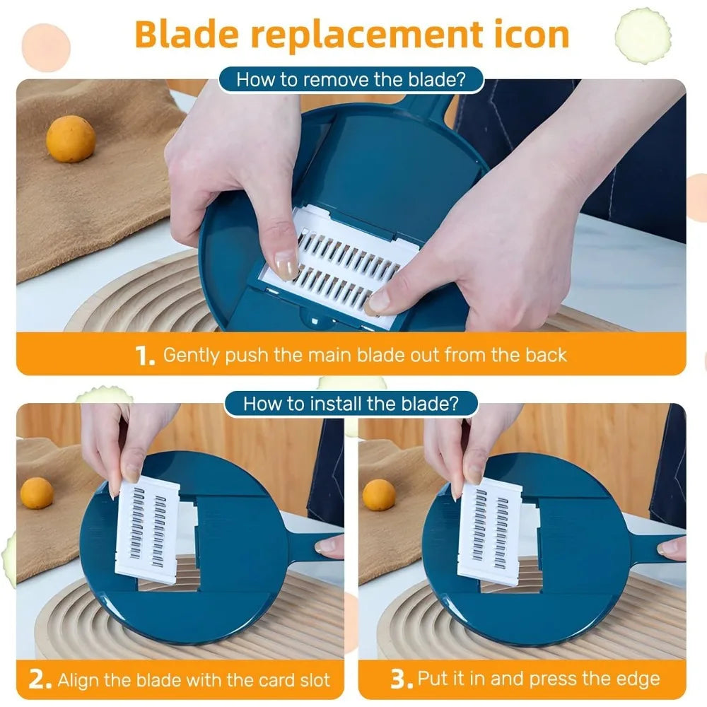 9-in-1 Vegetable Slicer Set with Drain Basket & Grater