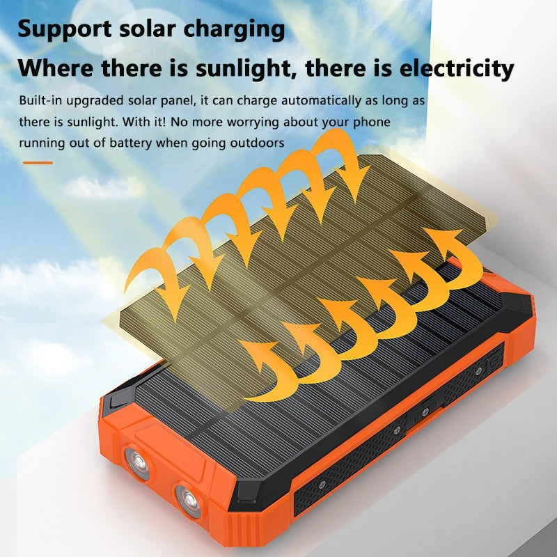 Solar Wireless Power Bank – High-Capacity Fast Charger
