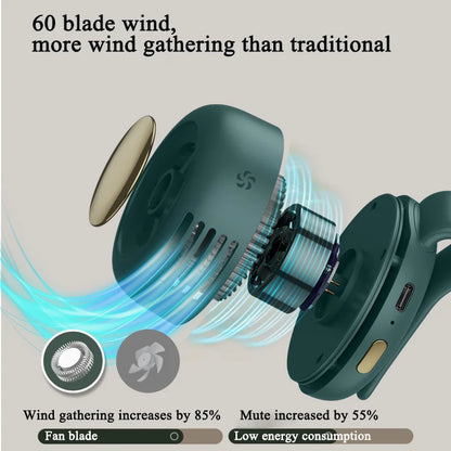 Portable Leafless Waist And Neck Fan With 3 Speeds