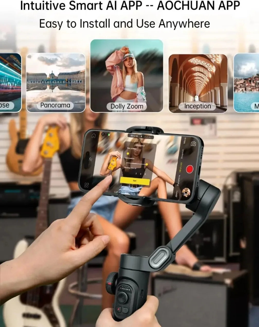 3-Axis Foldable Phone Gimbal Stabilizer – AI Tracking