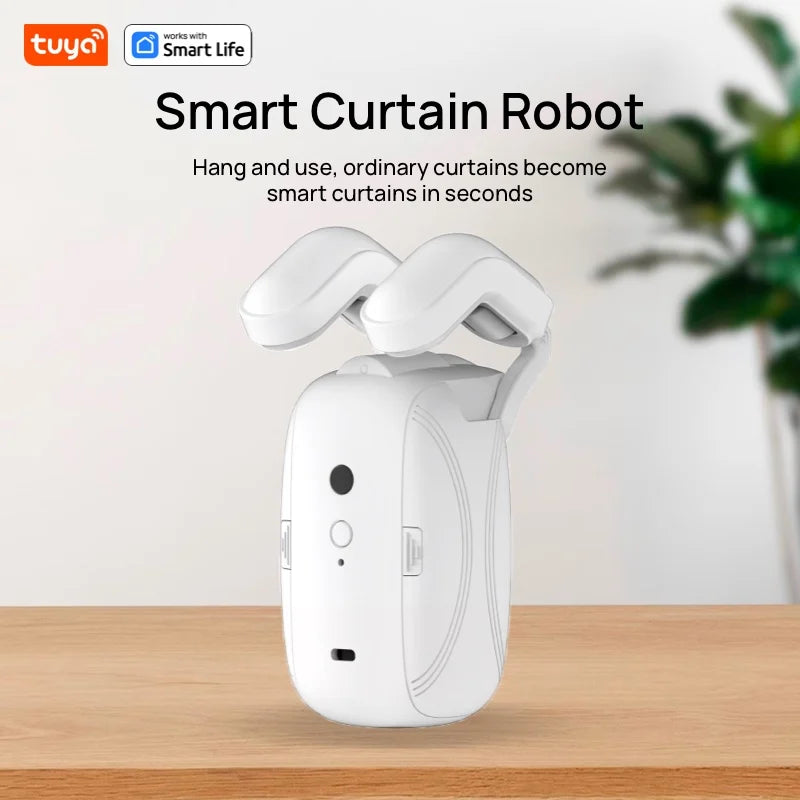 Smart WiFi Curtain Robot For Rod Tracks – App & Voice Control
