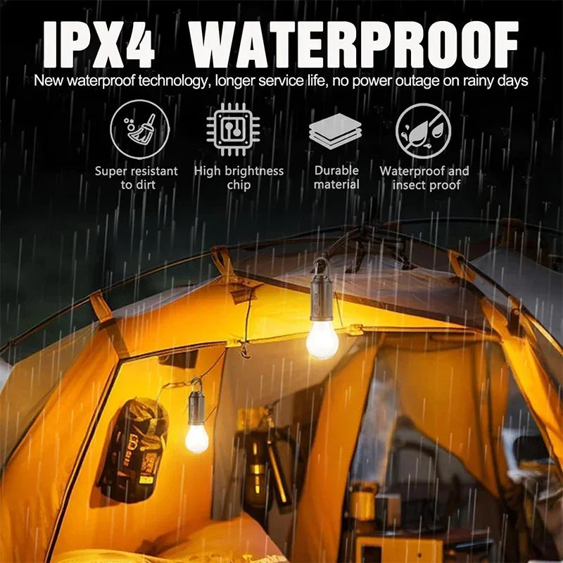Solar Camping LED Lantern Bulb – USB Rechargeable, 3 Modes