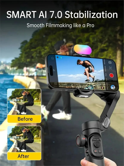 3-Axis Foldable Phone Gimbal Stabilizer – AI Tracking