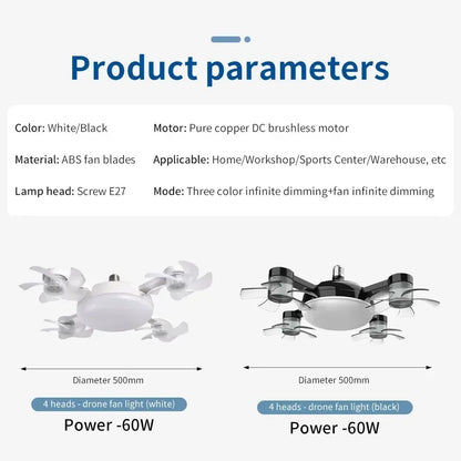 E27 LED Ceiling Fan Light Bulb With Remote Control
