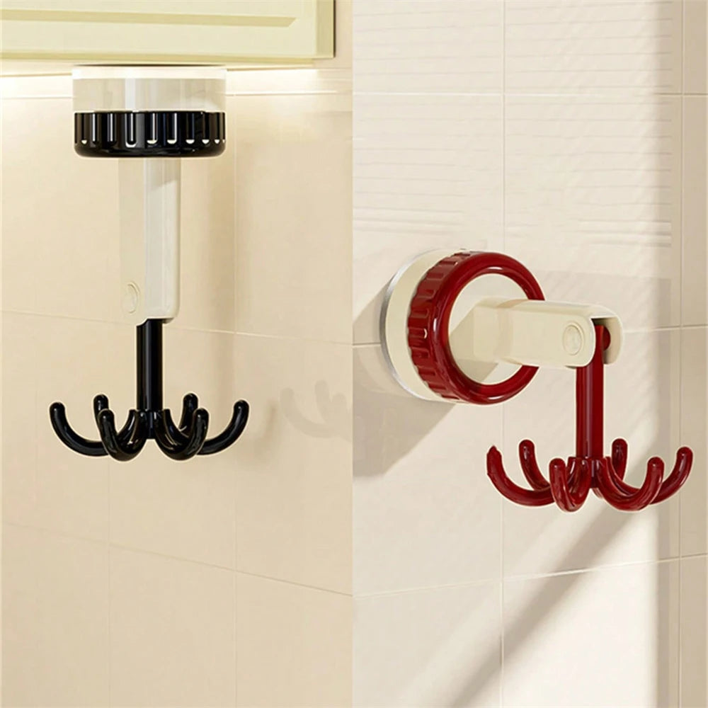 360° Rotating Folding Hook With Suction Cup Kitchen Rack