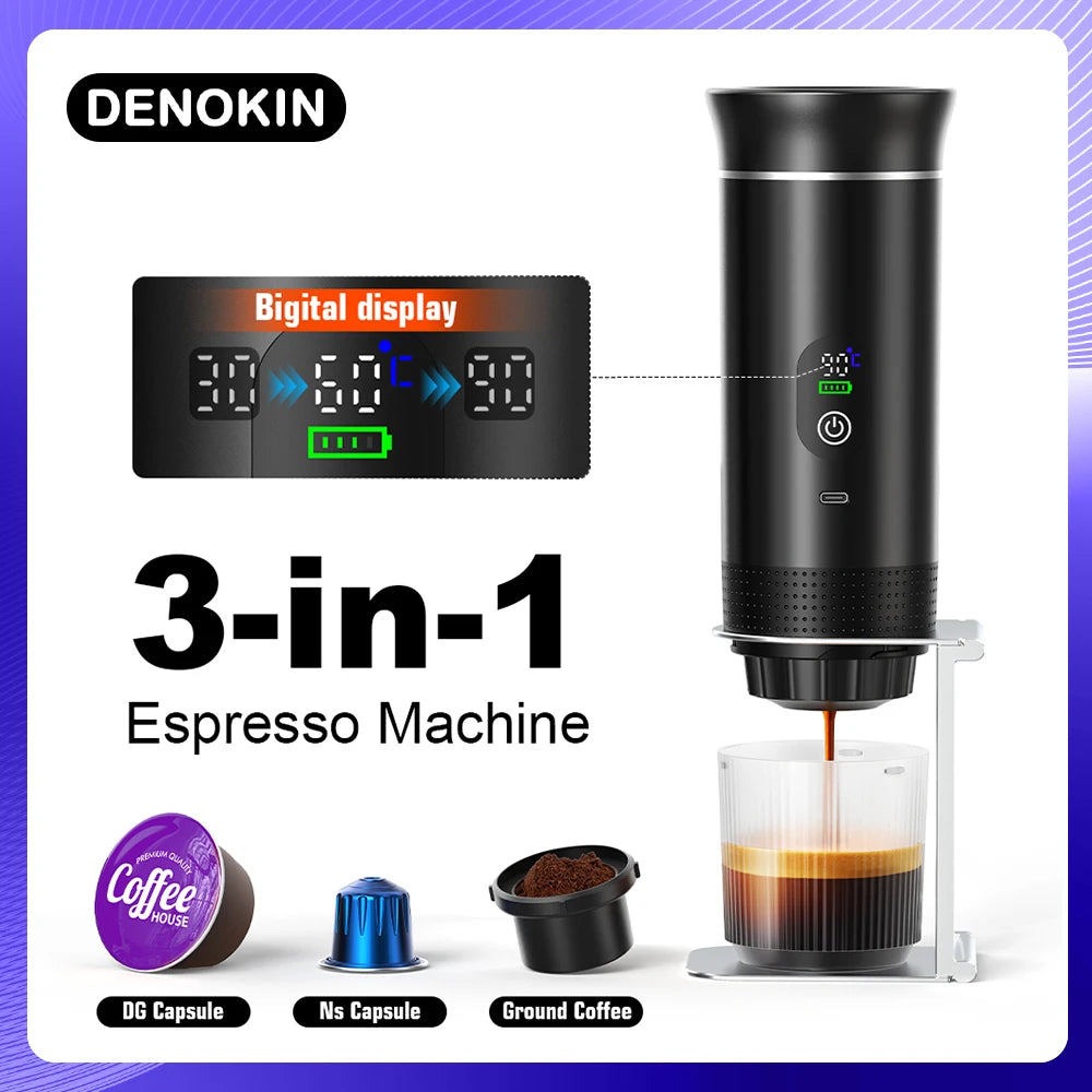 Portable Espresso Coffee Maker With Digital Display