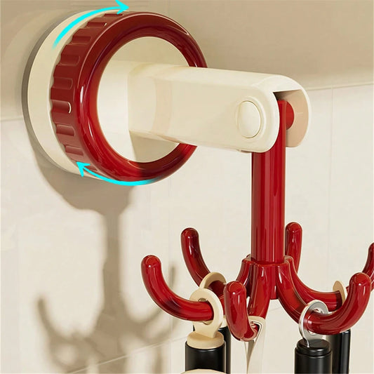 360° Rotating Folding Hook With Suction Cup Kitchen Rack