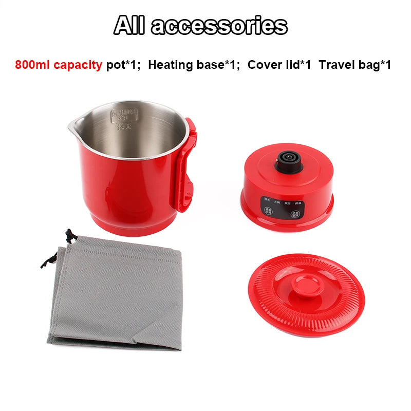 Folding Travel Electric Kettle 0.8L Stainless Steel