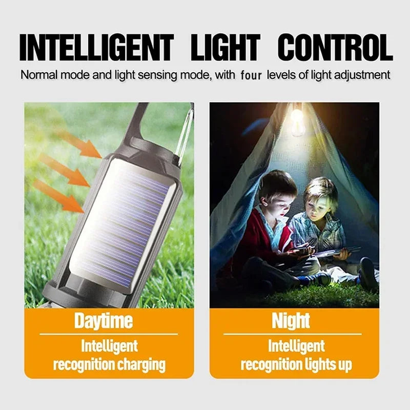 Solar Camping LED Lantern Bulb – USB Rechargeable, 3 Modes