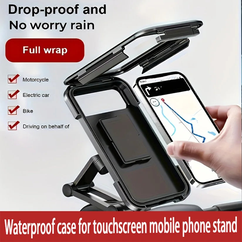 Waterproof Motorcycle Phone Mount – 360° Rotating Case